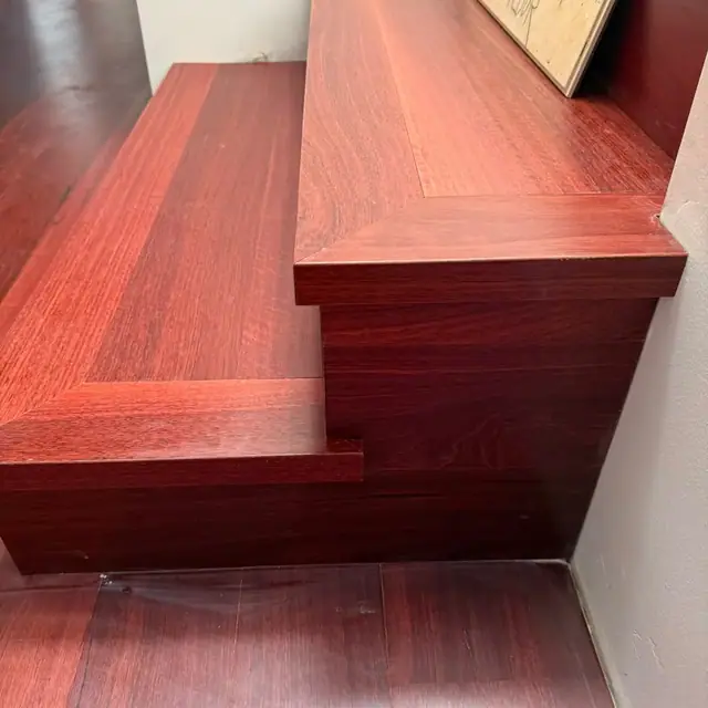 Jarrah stair landing and tread detail