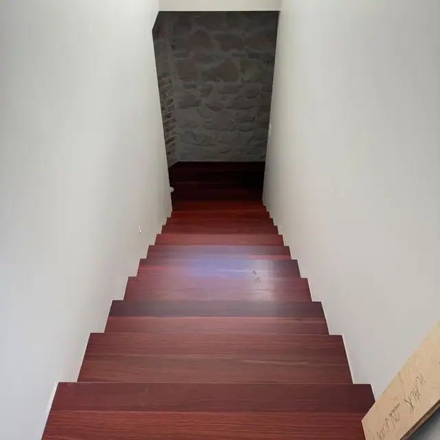 Jarrah stair treads and risers in a Perth home
