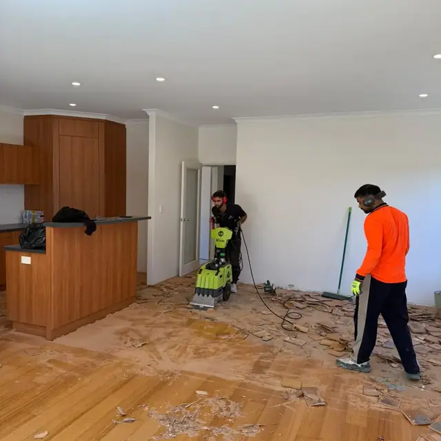 Old floor lifted and the debris cleared before the new floor goes down