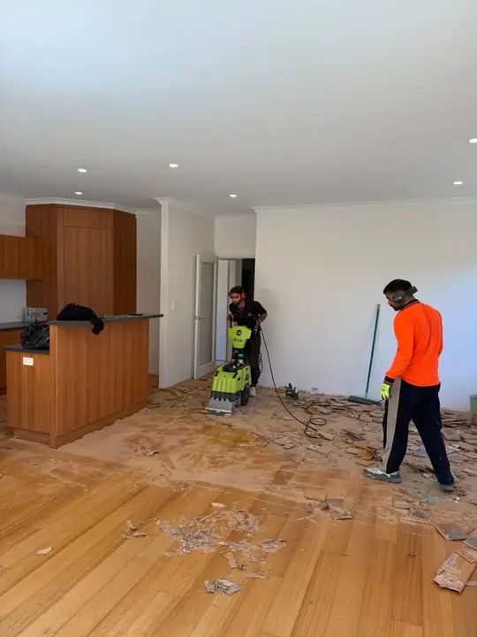 Old floor lifted and the debris cleared before the new floor goes down